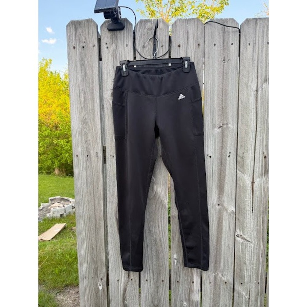 Adidas Golf Black Performance Leggings Womens Medium High Waisted Pockets